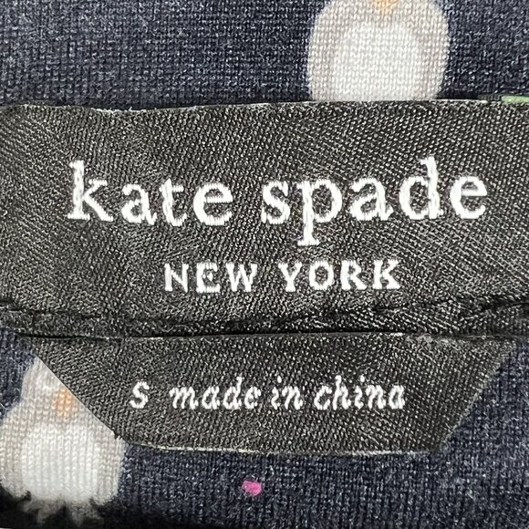 Kate Spade Womens S Navy Blue Owl Henley Jogger PJ Set Long Sleeves Button Front - Picture 14 of 16